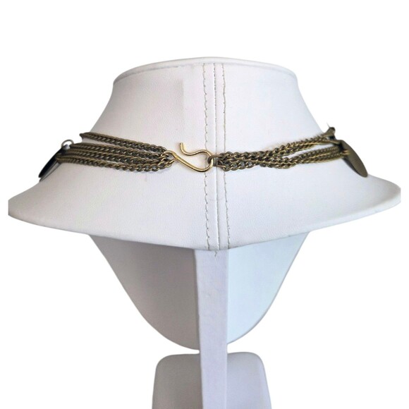 Vintage Statement Necklace Coins Medallions Multi-strand Chain Metal Layered - Picture 4 of 10
